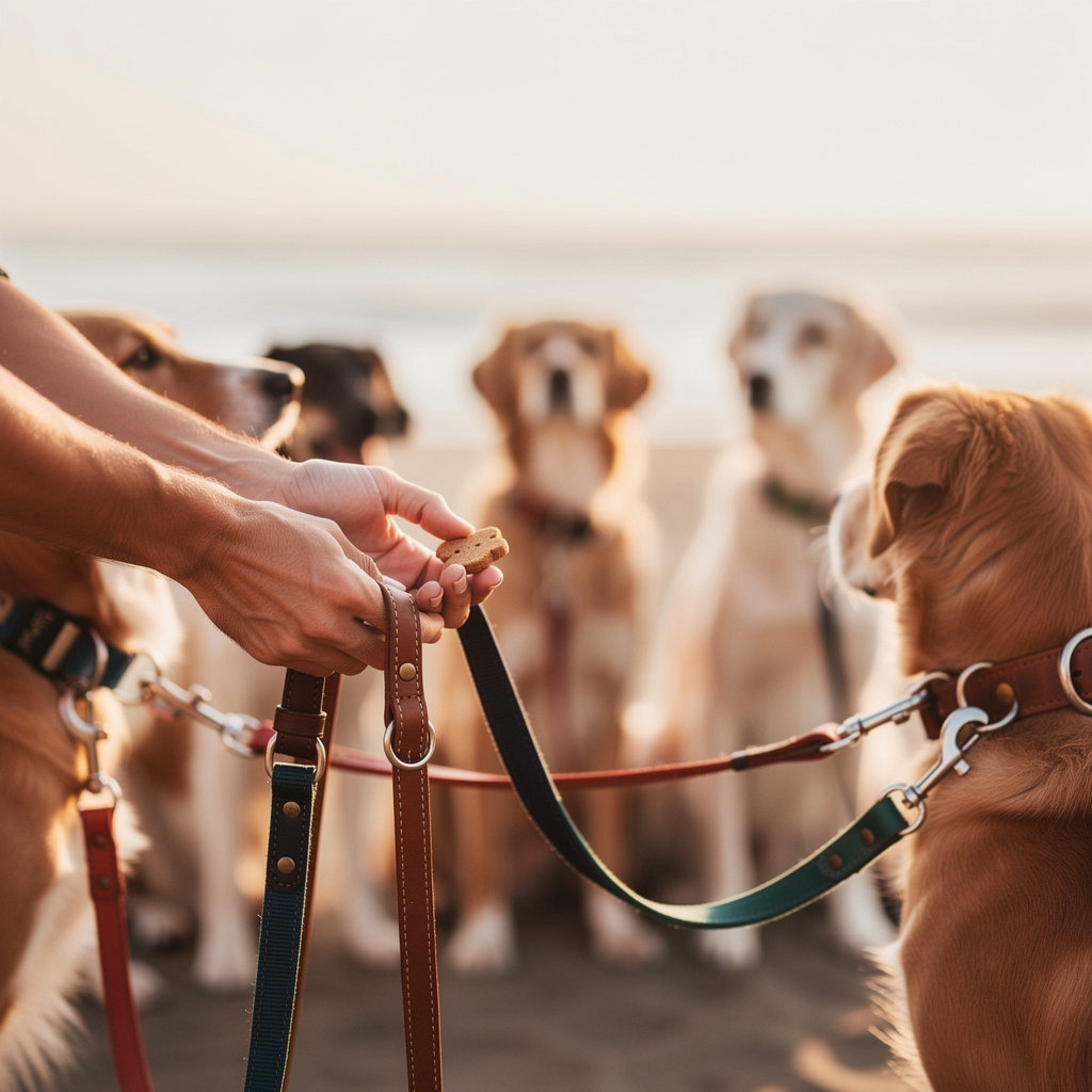 Specialized K-9 Services group dog training class in Santa Barbara, fostering socialization and obedience