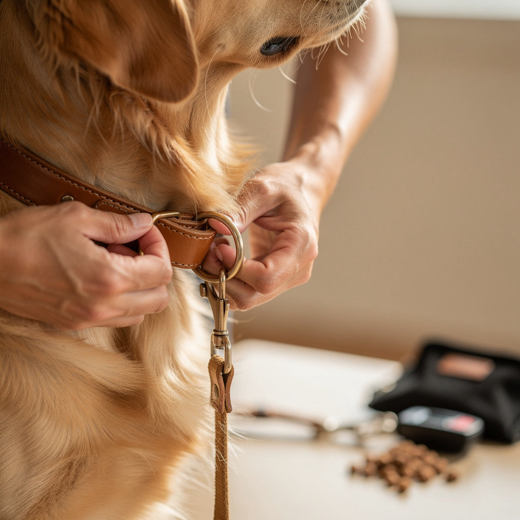 Specialized K-9 Services trainer using positive reinforcement techniques during a dog training session in Montecito